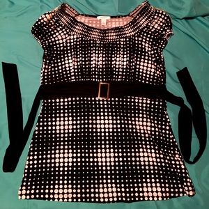 DressBarn Poka Dot Dress Shirt